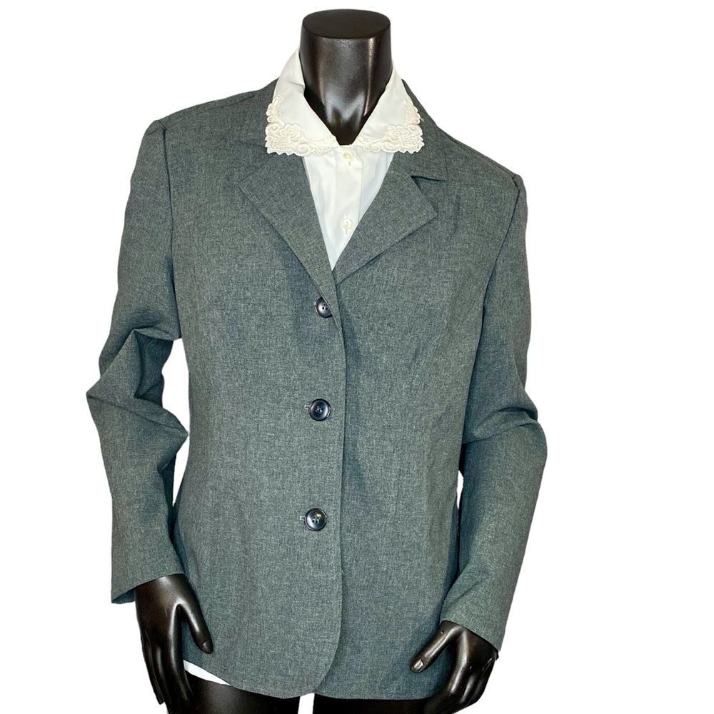 Scarlett Gray Blazer Career Professional Wear Notched Lapel Lightweight SZ 11-12